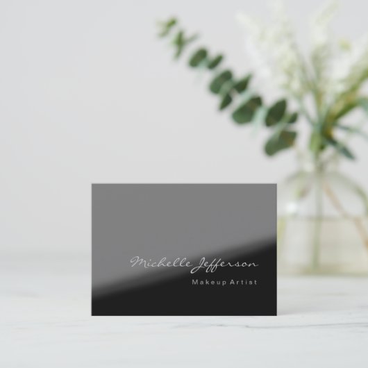 Chubby Artist Gray Schwarz-weiße Visitenkarte (Stehend Vorderseite)