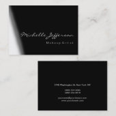 Chubby Artist Gray Schwarz-weiße Visitenkarte (Vorne/Hinten)