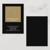 Chubby beige Streifen schwarze Hintergrundkarte Visitenkarte (Vorne/Hinten)