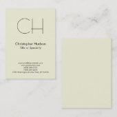 Chubby Beige Trendy Modern Monogram Business Card Visitenkarte (Vorne/Hinten)