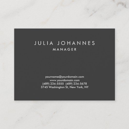 Chubby Beruflich Gray Schlicht Trendy Visitenkarte (Vorderseite)