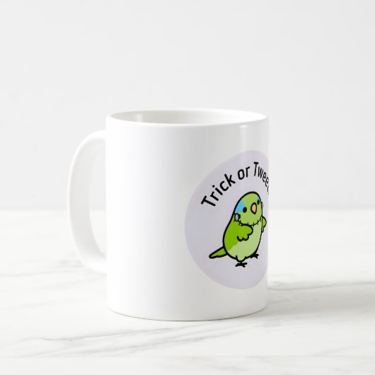 Chubby Bird Frankenstein Parrotlet - Halloween Kaffeetasse (Vorderseite Links)