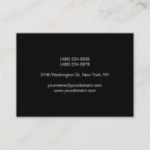 Chubby Black Blue Unigram Business Card Visitenkarte (Rückseite)