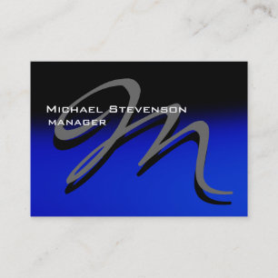 Chubby Black Blue Unigram Business Card Visitenkarte