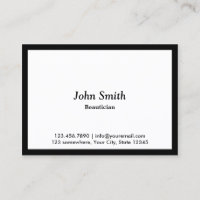 Chubby Black Border Beautician Business Card