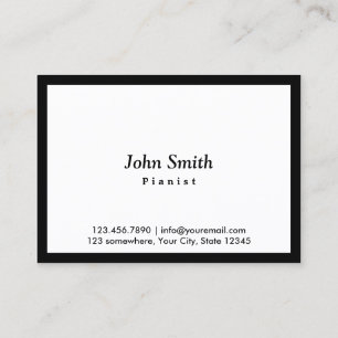 Chubby Black Border Pianist Business Card Visitenkarte