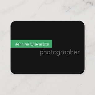 Chubby Black Green Round Fotografy Business Card Visitenkarte