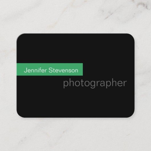 Chubby Black Green Round Fotografy Business Card Visitenkarte (Vorderseite)