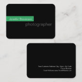Chubby Black Green Round Fotografy Business Card Visitenkarte (Vorne/Hinten)