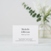 Chubby Black & White Make up Artist Script Visitenkarte (Stehend Vorderseite)