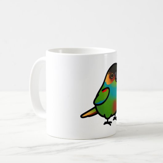 Chubby blauer Kehlkopf, mit Ockerzeichen versehen Kaffeetasse (Vorderseite Links)