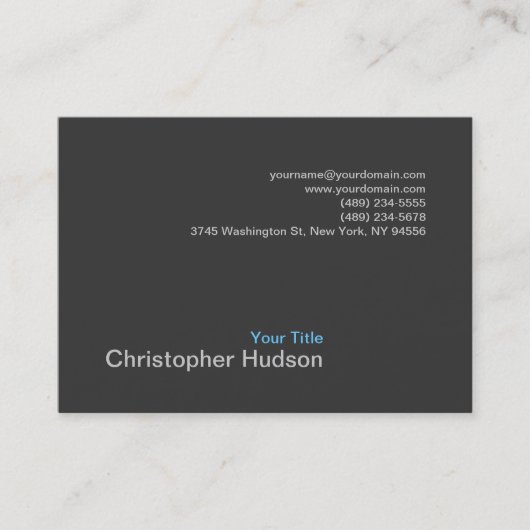 Chubby Blue Gray Fotografy Business Card Visitenkarte (Vorderseite)