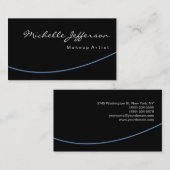 Chubby Blue Spiral Black Gray Script Business Card Visitenkarte (Vorne/Hinten)