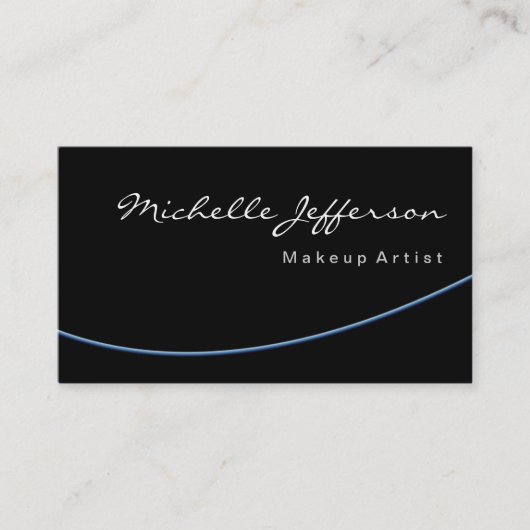 Chubby Blue Spiral Black Gray Script Business Card Visitenkarte (Vorderseite)