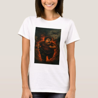 Chubby Boy in War - Funny Dark Fantasy T-Shirt