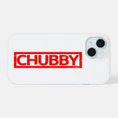 Chubby-Briefmarke iPhone 15 Hülle (Rückseite (Horizontal))