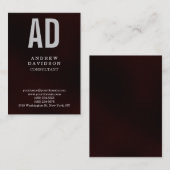 Chubby Browny Red Monogram Schlichte Visitenkarte (Vorne/Hinten)