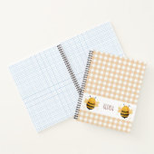 Chubby Bumblebee "Bee Happy" Gingham Notizblock (Innenseite)