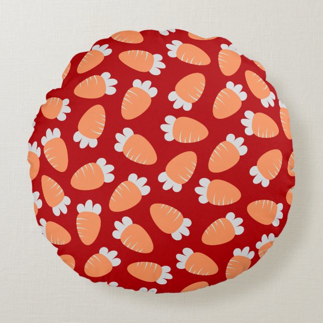 Chubby Carrots Red Rundes Kissen (Vorderseite)