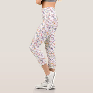 Chubby Cartoon Cat Collection mit Herz Capri Leggings