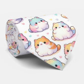 Chubby Cartoon Cat Collection mit Herz Krawatte (Gerollt)