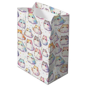 Chubby Cartoon Cat Collection mit Herz Mittlere Geschenktüte