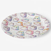 Chubby Cartoon Cat Collection mit Herz Pappteller (Schrägansicht)