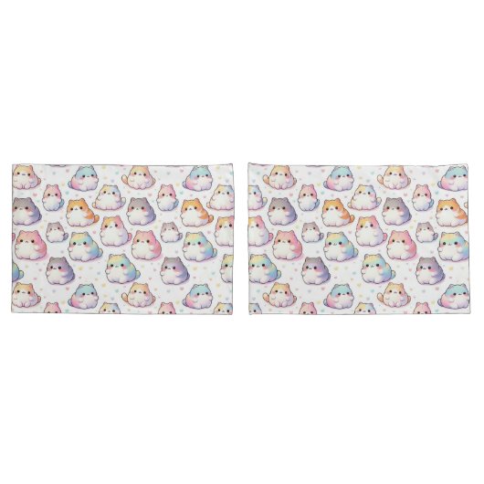 Chubby Cartoon Katzen Kissenbezug (Rückseite-Set)