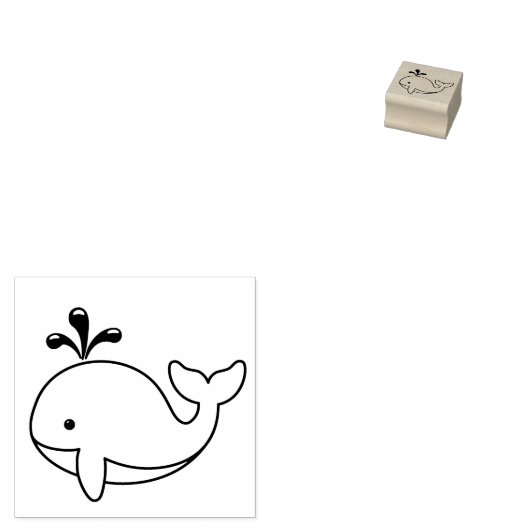 Chubby Cartoon Whale 2 Gummistempel (Stempel)