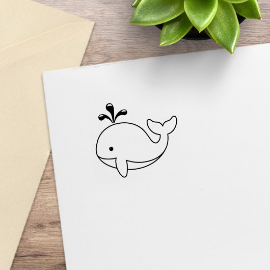 Chubby Cartoon Whale 2 Gummistempel
