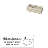 Chubby Cartoon Whale Adresse Gummistempel (Stempel)