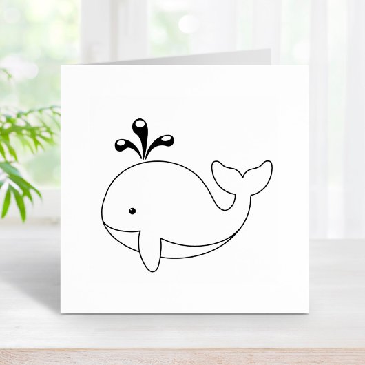 Chubby Cartoon Whale Gummistempel