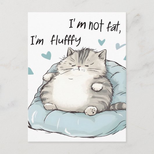 Chubby Cat Chill Vibes Feiertagspostkarte (Vorderseite)