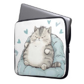 Chubby Cat Chill Vibes Laptopschutzhülle (Vorderseite Links)