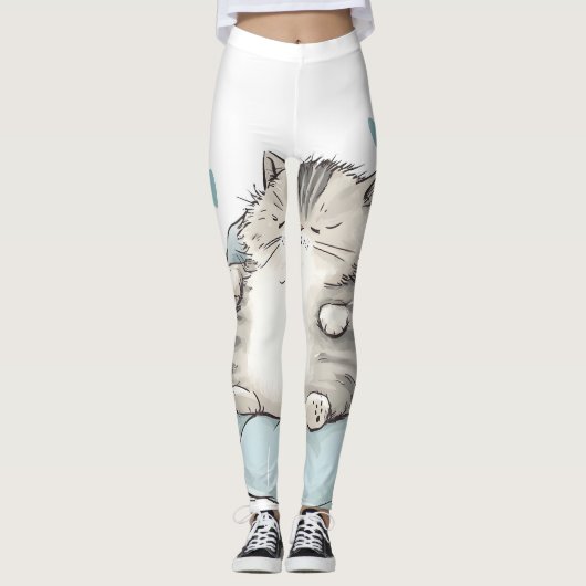 Chubby Cat Chill Vibes Leggings (Vorderseite)