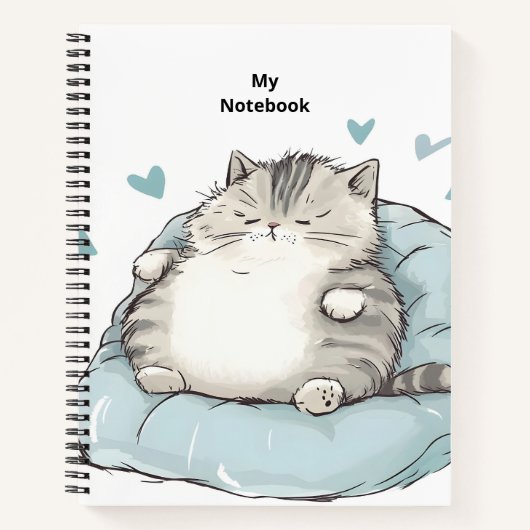 Chubby Cat Chill Vibes Notizblock (Vorderseite)