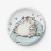 Chubby Cat Chill Vibes Pappteller (Vorderseite)