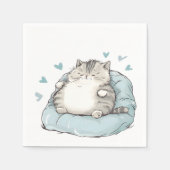 Chubby Cat Chill Vibes Serviette (Vorderseite)