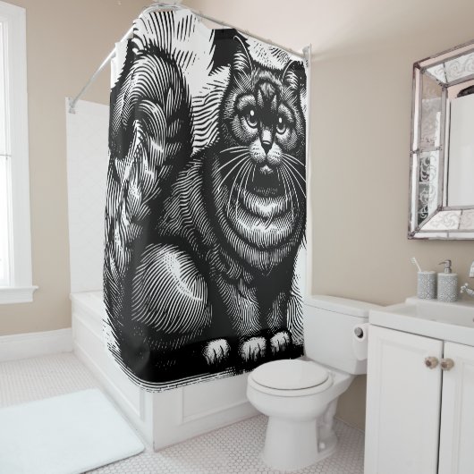 Chubby Cat Duschvorhang (Beispiel)