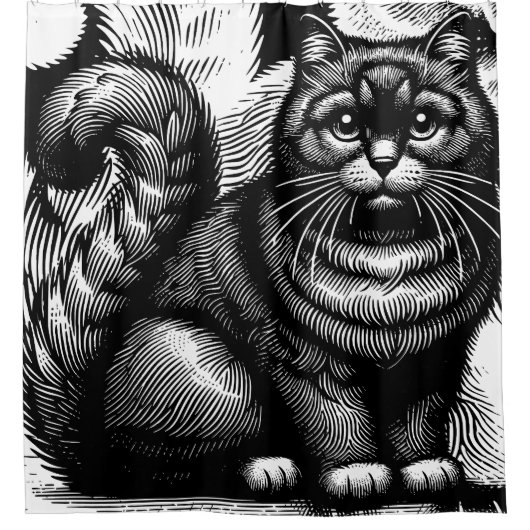 Chubby Cat Duschvorhang (Vorderseite)
