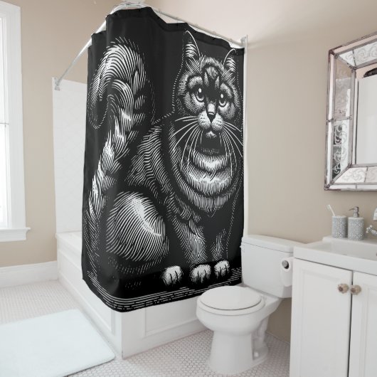 Chubby Cat Duschvorhang (Beispiel)