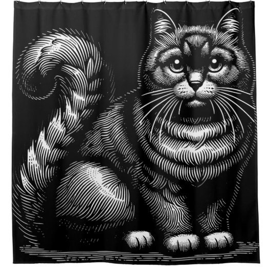 Chubby Cat Duschvorhang (Vorderseite)