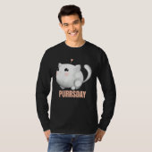 Chubby Cat In Love On Purrsday T-Shirt (Vorne ganz)