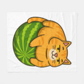 Chubby Cat on Watermelon Meme Shirt Fleecedecke (Vorderseite (Horizontal))