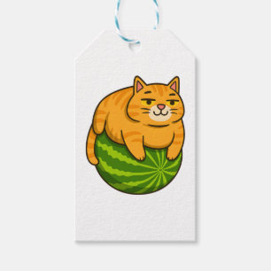 Chubby Cat on Watermelon Meme Shirt Geschenkanhänger