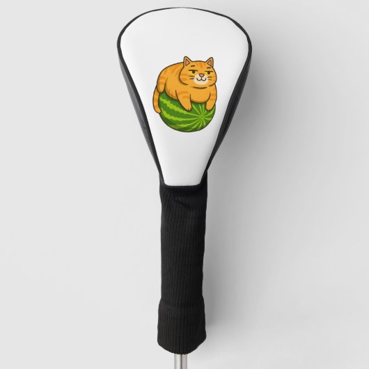 Chubby Cat on Watermelon Meme Shirt Golf Headcover (Vorderseite)