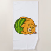 Chubby Cat on Watermelon Meme Shirt Strandtuch (Vorderseite)