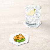 Chubby Cat on Watermelon Meme Shirt Untersetzer (Vor Ort)