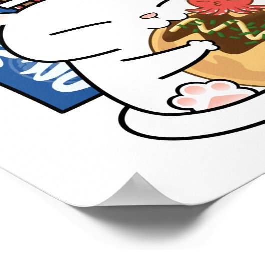 Chubby Cat Takoyaki Poster (Ecke)