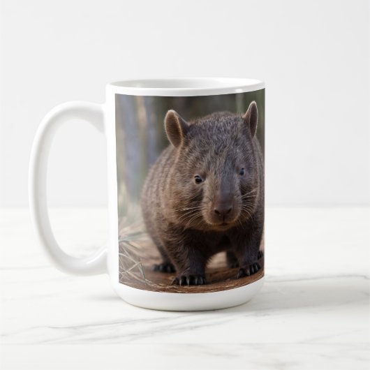 "Chubby Charm: Die Adorable Australian Wombat" Kaffeetasse (Links)